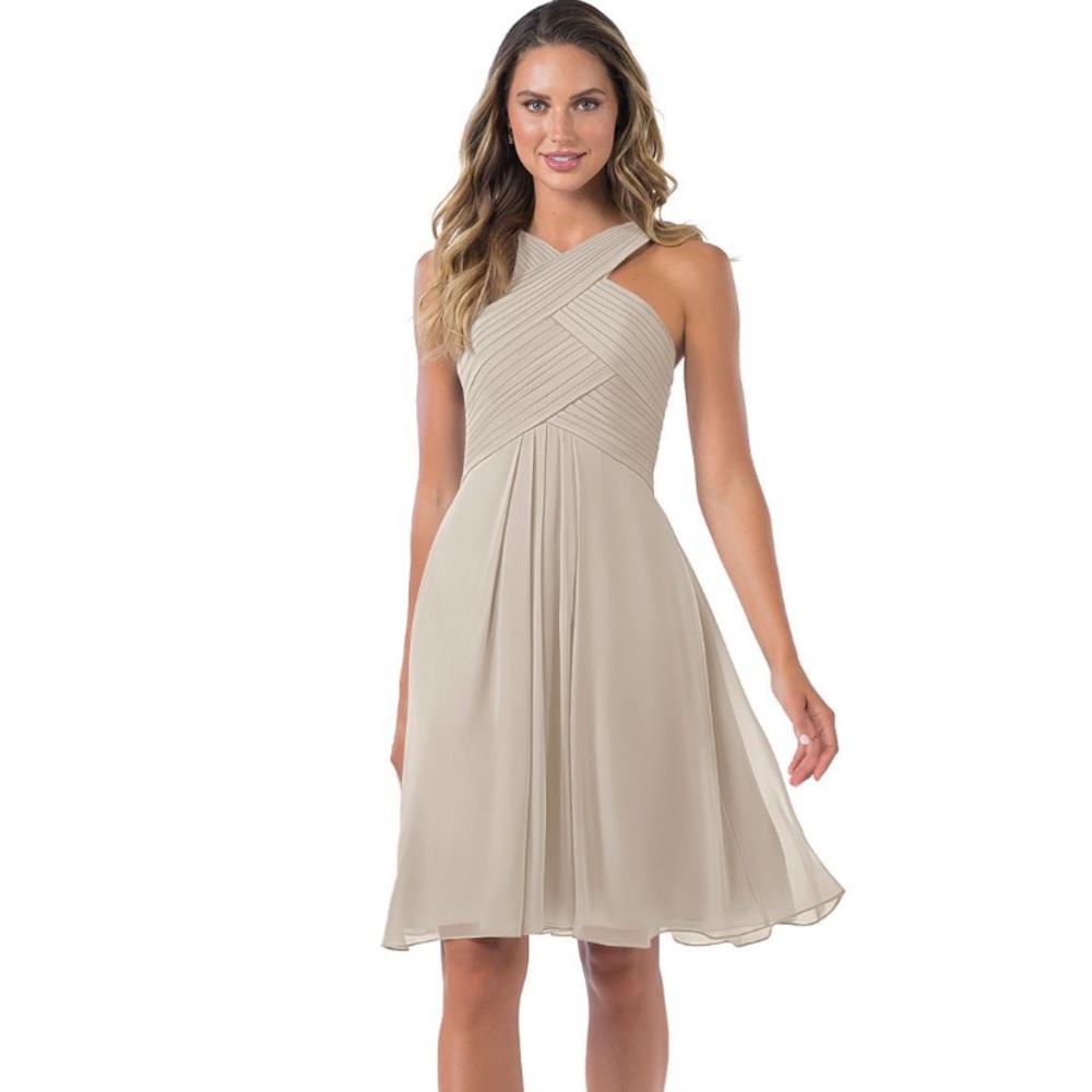 Azazie Amani dress in Taupe